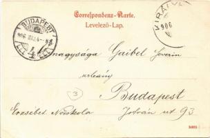 1906 Lajtabruck, Bruck an der Leitha; Kaiser Josef-Platz, Rathaus, Spar-Kasse / Ferenc József tér, V...