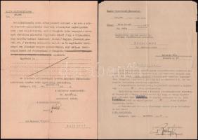 1937-46 3 db honvédelmi minisztériumi kérvény és válasz