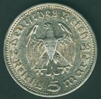 Német 3. Birodalom 1935A 5M Ag "Hindenburg" T:2/3
