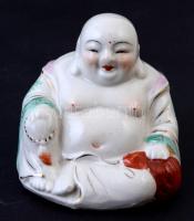 Porcelán Buddha szobor, jelzés nélkül. 7 cm