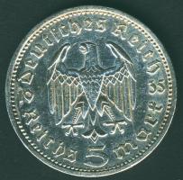 Német 3. Birodalom 1935A 5M Ag "Hindenburg" T:2/3 ph.