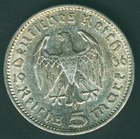 Német 3. Birodalom 1936A 5M Ag "Hindenburg" T:2/3
