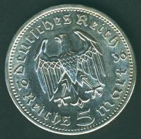 Német 3. Birodalom 1936A 5M Ag "Hindenburg" T:2/2+