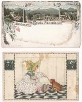 21 db RÉGI képeslap vegyes minőségben: Tátra Poprád Gréb park litho és motívumok / 21 pre-1945 postcards in mixed quality: Poprad litho and motives