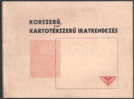 cca 1930 Korszerű, azaz kartotékszerű iratrendezés, a Moiret-rendszer, képekkel gazdagon illusztrált dekoratív kiadvány, jó állapotban, 16p