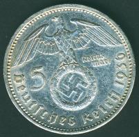 Német 3. Birodalom 1936A 5M Ag "Hindenburg" nagy h.k.-tel T:2/3