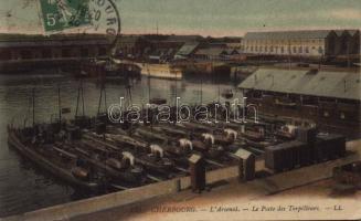 Cherbourg, LArsenal, Le Poste des Torpilleurs / French Navy arsenal, port of the torpedo boats. TCV card (EK)