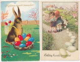 5 db RÉGI motívum képeslap: húsvéti üdvözlő / 5 pre-1945 motive postcards: Easter greeting