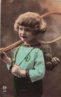 Little girl with tennis racket (Rb)
