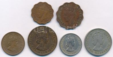 Ciprus 1943. 1/2p Br "VI. György" + 1945. 1p Br "VI. György" + 1955. 3m-50m (4xk...