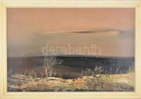 Bényi Árpád (1931-2006): Alkonyat. Olaj, farost, jelzett, fa keretben. 60x90 cm