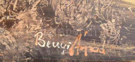 Bényi Árpád (1931-2006): Alkonyat. Olaj, farost, jelzett, fa keretben. 60x90 cm