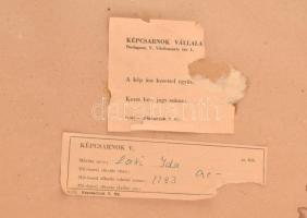 Laki Ida (1921-2015): Asztali csendélet. Olaj, farost, jelzett, hátoldalán Képcsarnok Vállalat címké...