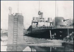 1914 A Lajta(Leitha) monitor, a Dunai Flottila hajója, az 1980-as években eredeti negatívról előhívott másolat, 12,5×17,5 cm