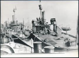 1914 A Szamos és a Maros monitor, a Dunai Flottila hajói, az 1980-as években eredeti negatívról előhívott másolat, 13×17,5 cm