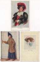 26 db RÉGI motívum képeslap: hölgyek / 26 pre-1945 motive postcards: lady