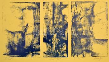 Károlyi András (1938-): Ballada. Ofszet, papír, jelzett, számozott (50/21), 20,5x38,5 cm