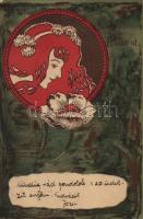 1901 Lodorat / Art Nouveau lady. A. Sockl Vienne I. No. 875. litho s: Jos. Gaber (EK)