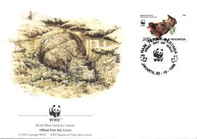 WWF Szumátrai és jávai orrszarvú négyestömb + 4 FDC, WWF Sumatran and Javan rhinoceroses block of 4 + 4 FDC, WWF Sumatra- und Javanashorn Viererblock + 4 FDC