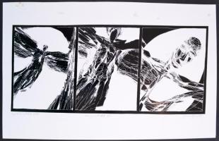 Károlyi András (1938-): Egyedül a felhők felett. Szitanyomat, papír, jelzett, művészpéldány EA V/X.,...