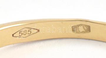 Arany (Au) 14K gyűrű fehér kövekkel, jelzett, méret: 58 bruttó: 2,39 g