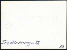 1933 Budapest, Tabán, Hadnagy utca 22., id. Gullay József sütödéje, hátoldalon feliratozott fotó, jó...