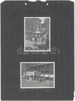 1941 Bp., Vörösmarty téri 1941-es könyvnap 2 fotója, 1941. VI. 6., Nemzeti Könyvtár, MEFHOSZ standjaival, 2 db fotó albumlapon, 8x11 cm