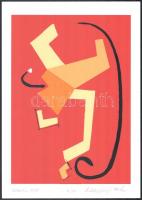 Lossonczy Tamás (1904-2009): Dobbantó, 1975. Szitanyomat, papír, jelzett, számozott (14/50), 29,5x21 cm.