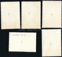 1949 A szendrőládi (Borsod-Abaúj-Zemplém megye) Bódva híd építése, 5 db hátoldalon feliratozott fotó...