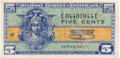 Amerikai Egyesült Államok / Katonai kiadás 1954-1958. 5c 521. sorozat T:II- USA / Military Payment Certificate 1954-1958. 5 Cents 521. series C:VF