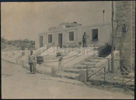 cca 1914-1918 Palesztina, osztrák-magyar tábori kórház, hátoldalon feliratozott fotó, 7,5×10,5 cm