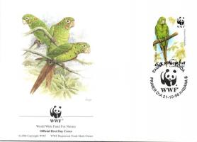 WWF Parrots set 4 FDC WWF Papagájok sor 4 FDC WWF Papageien Satz 4 FDC