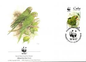 WWF Parrots set 4 FDC WWF Papagájok sor 4 FDC WWF Papageien Satz 4 FDC