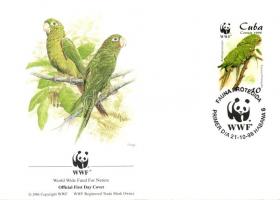WWF Parrots set 4 FDC WWF Papagájok sor 4 FDC WWF Papageien Satz 4 FDC