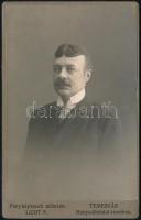 1914 Dr. Argay Béla, keményhátú fotó Licht temesvári műterméből, 10,5×6,5 cm