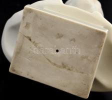 Herendi Lenin porcelán büszt, fehér mázas,jelzett, sérült, javított, m: 17 cm