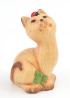 Kézzel festett kerámia macska, hibátlan állapotban, 11 cm