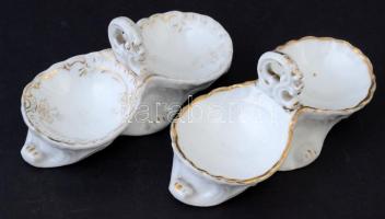 Vienna porcelán sótartók, 2 db, matricás, jelzett, kopásokkal, 5,5x13 cm