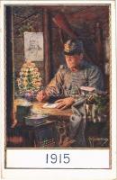 1915 A K.u.K. hadsereg katonája 1915 karácsonyán / WWI Soldier of the Austro-Hungarian K.u.K. Army, Christmas s: Kuderna + Mannschafts- u. Fuhrenreserve des K.u.K. 1. Armee-Etappen-Kommando