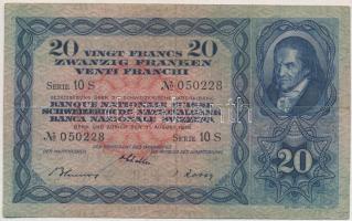 Svájc 1938. 20Fr T:III Switzerland 1938. 20 Francs C:F Krause 39.h