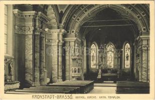 Brassó, Kronstadt, Brasov; Kathol. Kirche / Római katolikus templom, belső. H. Zeidner No. 132. / Catholic church, interior
