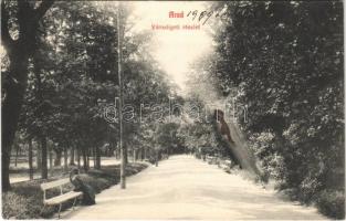 1909 Arad, Városligeti részlet. Kerpel Izsó kiadása / park (fl)
