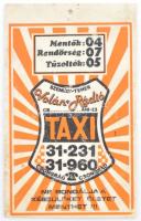 Taxis műanyag reklámtábla, 22,5x14 cm