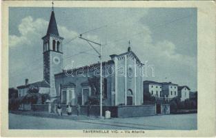 Tavernelle (Vicenza), Via Altavilla / street view, church. Ediz. Foto C. Vajenti