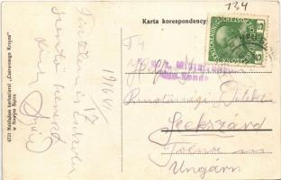 1916 Nowy Sacz, Nowego Sacza, Neu Sandez, Újszandec; Ul. Batorego / street view, church (EK)