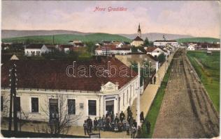 1915 Újgradiska, Nova Gradiska; Svratiste k. Kolodvoru J. Rottenstein / Vendéglő a Vasúthoz, étterem / inn to the railway station, street view (gyűrődés / crease)