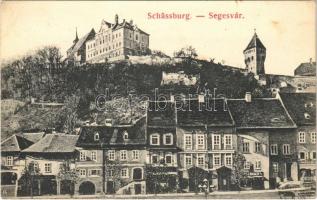 1906 Segesvár, Schässburg, Sighisoara; utca, F. Linger üzlete. W. Nagy kiadása / street view, shops (fl)