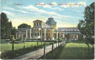 1915 Budapest XIII. Margitszigeti fürdőház + K.u.K. Inf. Div. San. Anstalt Nr. 63. (EK)
