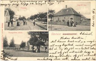 1906 Kisköcsk, Köcsk; Fő utca, Jegyzői lak, Evangélikus iskola. Németh Sándor fényképész felvételei (EK)