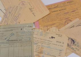 cca 1950 10 db régi, mezőgazdasági témájú irat, zsírbeszolgáltatás, egyéb